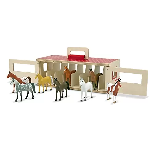Melissa & Doug Portable Show-Horse Stable Playset