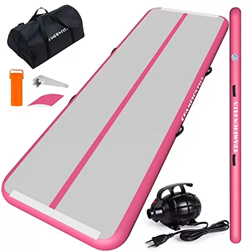 CHAMPIONPLUS Inflatable Air Tumbling Mat with Electric Pump