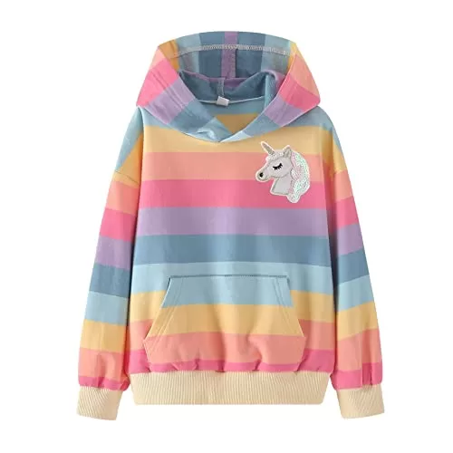 Rainbow Sweatshirt with Unicorn Badge
