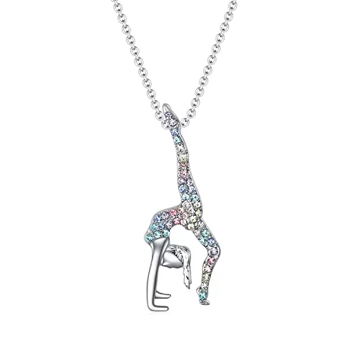 SUMFAN Sport Ballerina Gymnastics Necklace for Girls