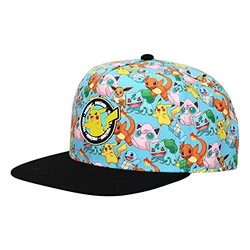Bioworld Pokemon Characters Youth Snapback Cap – Light Blue