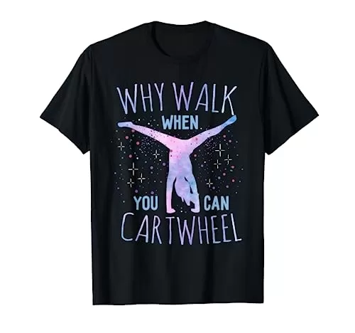 Cartwheel Gymnast Girl Tie-Dye T-Shirt – Black