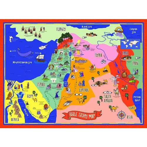 Large Bible Story Map Poster for Kids