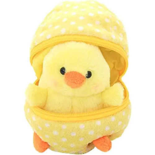 Plushland Easter Chick Stuffed Animal in Zip-Up Egg