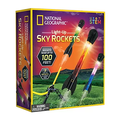National Geographic Air Rocket Toy: LED Rocket Launcher for Outdoor Fun