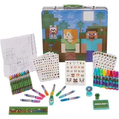 Minecraft Kids Deluxe Art Set with Carrying Tin