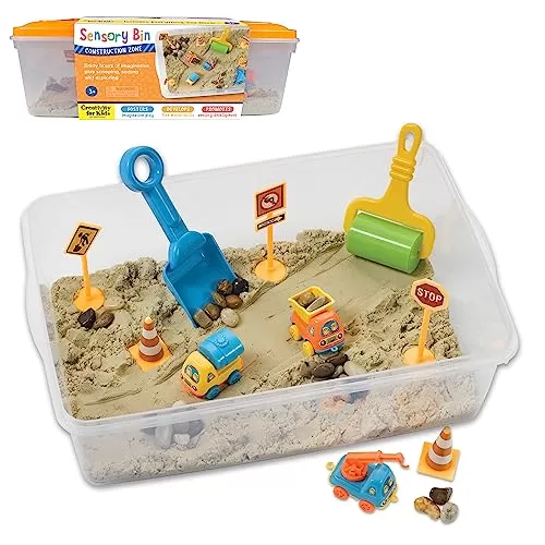 Creativity for Kids Construction Zone Sensory Bin: Fun Outdoor Gift for Toddlers