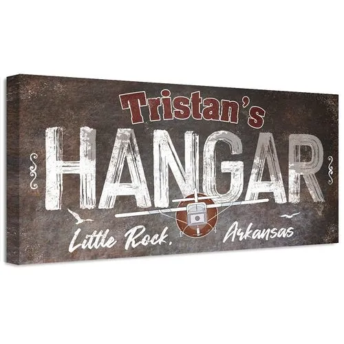 Custom Vintage Airplane Hangar Canvas Art