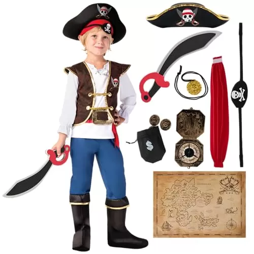 Spooktacular Creations Deluxe Blue Pirate Costume for Kids
