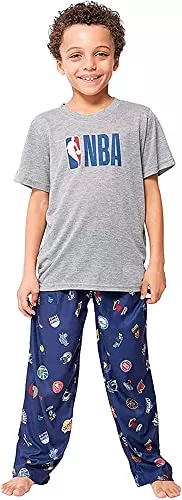 NBA Boys’ 2-Piece Pajama Set with Lounge Pants and T-Shirt