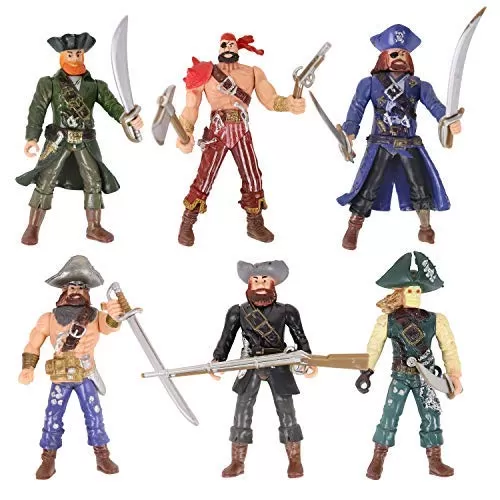 HAPTIME Pirate Action Figure Playset – Set of 6