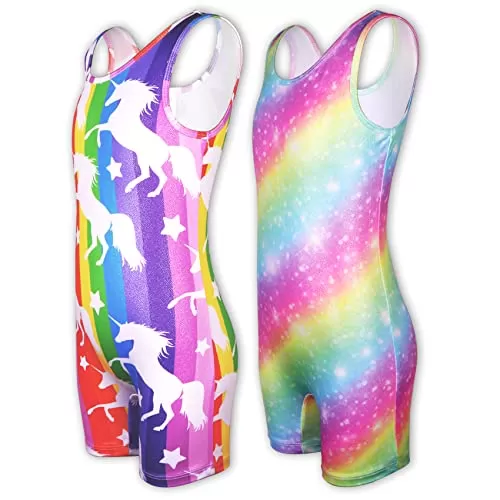 LUOUSE Sparkly Gymnastics Leotards for Girls (2-Pack)