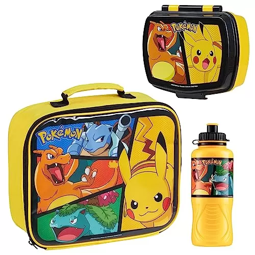 Pokemon Kids 3-Piece Lunch Box Set with Pikachu Design