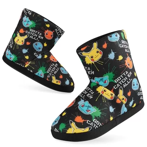 Pokemon Boys’ Pikachu & Bulbasaur Slippers