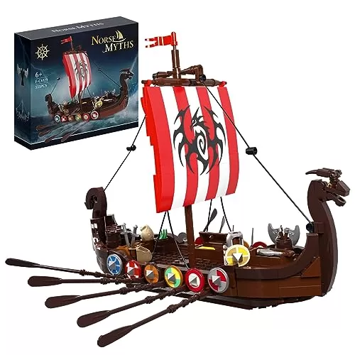 VONADO Pirate Ship Building Set – Medieval Norse Myths Adventure