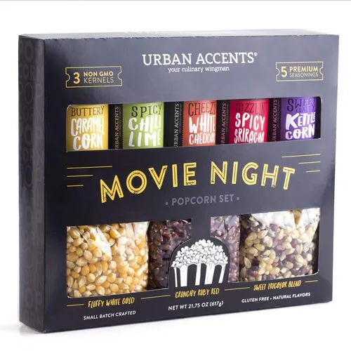 Urban Accents Movie Night Popcorn and Seasoning Pack