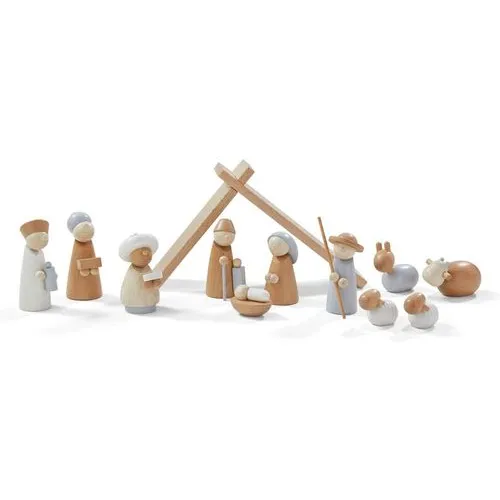 HABA Wooden Nativity Set – Beechwood Manger Scene