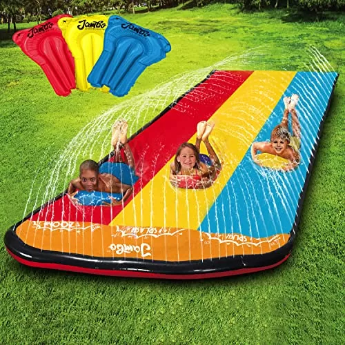 Jambo Triple Lane Slip, Splash and Slide: Ultimate Outdoor Fun for Kids