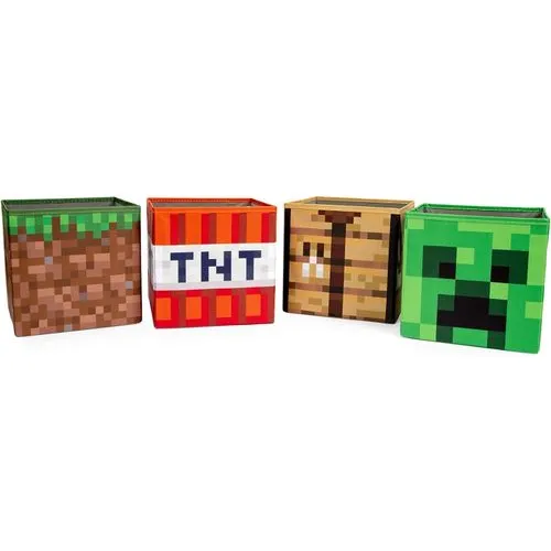 Minecraft 10-Inch Themed Storage Bins – Set of 4