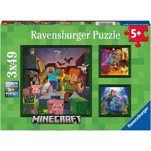 Ravensburger Minecraft 3-Pack Jigsaw Puzzles