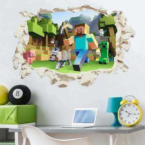 Minecraft 3D Vinyl Wall Sticker Decor for Kids
