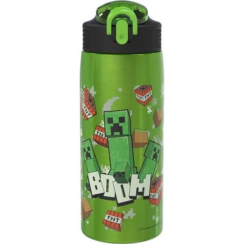 Zak Designs Minecraft Creeper Stainless Steel Water Bottle