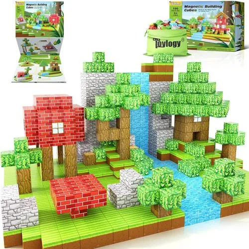 Toylogy Magnetic Forest Building Blocks Set