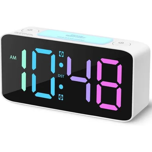 Extra Loud Digital Alarm Clock with Multicolor Nightlight