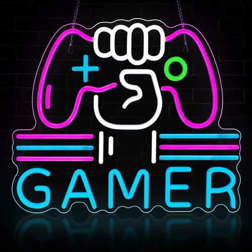 ReyeeInc Gamer Neon Sign – Bright LED Wall Decor for Game Rooms