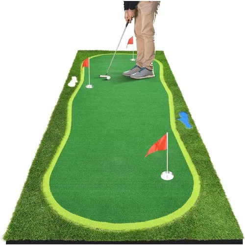 DWVO Indoor/Outdoor Golf Putting Mat with Accessories